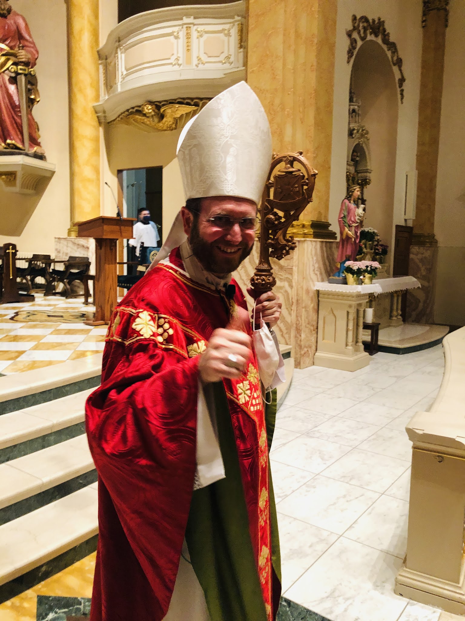 Woodcarved Crozier in NeoGothic Style by Catholic Wood Carver Paul