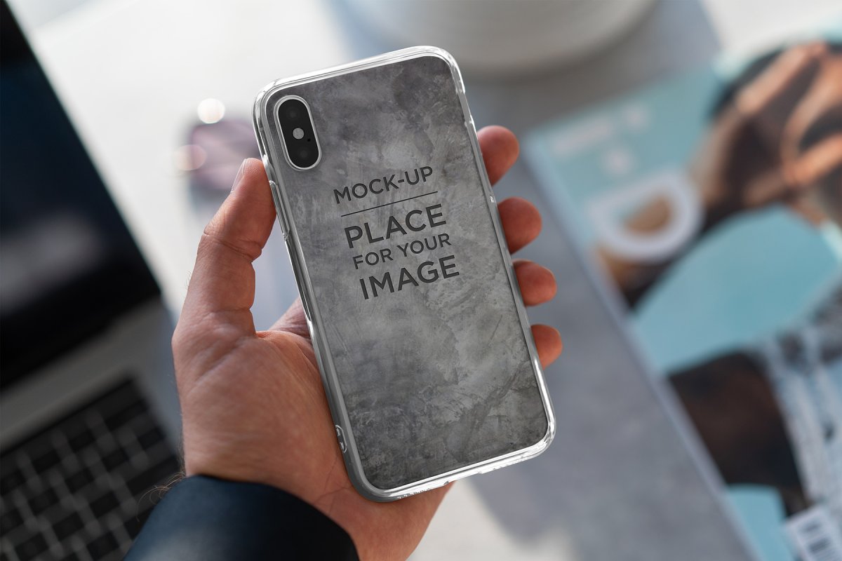 Download IPhone X Clear Case Mockup Good Look For Bright And Dark ...