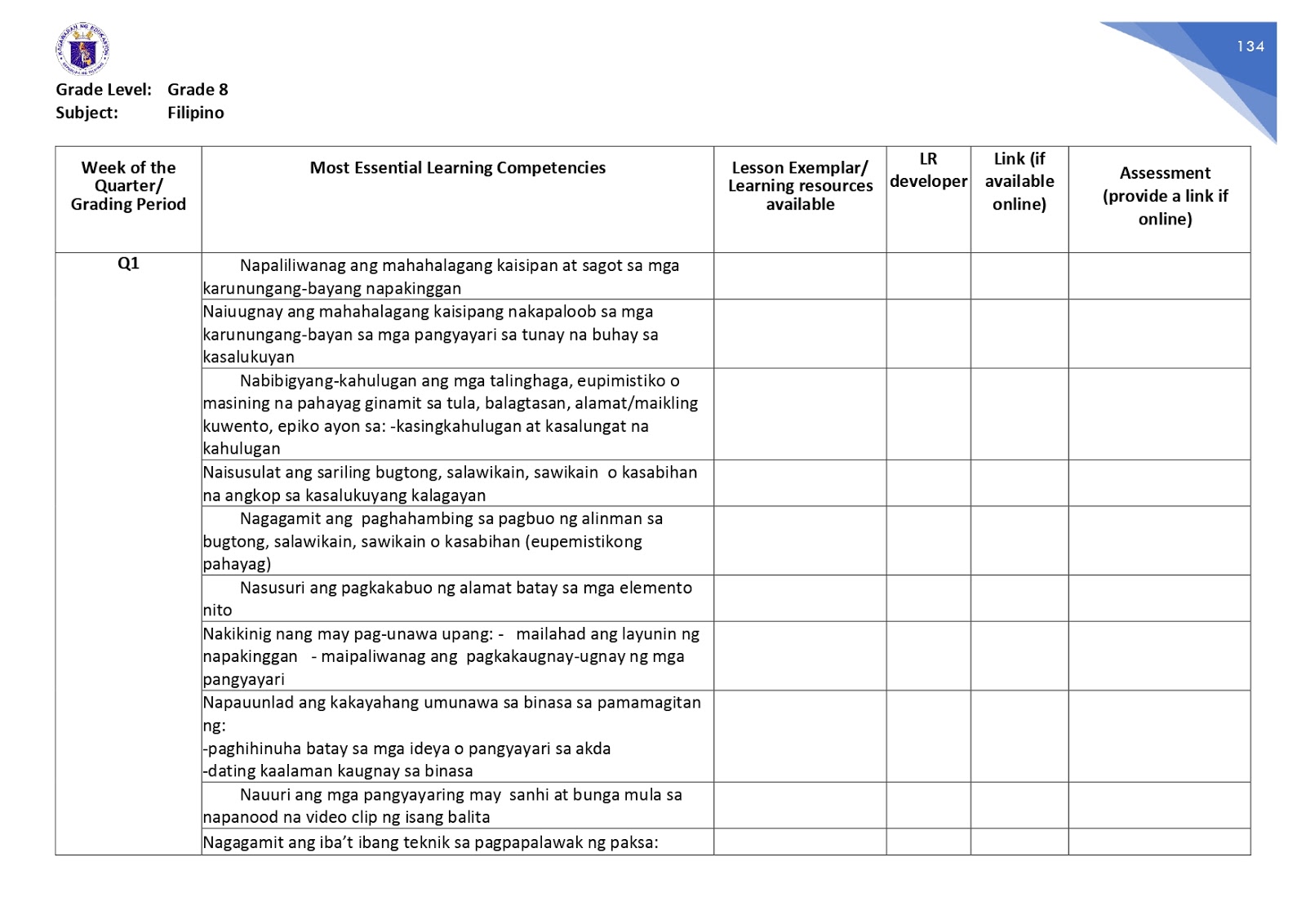 DepEd Memos, Orders & Results: Most Essential Learning Competencies in ...