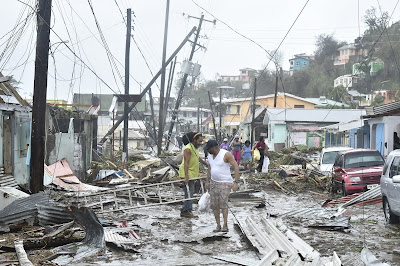 The morning after Hurricane Maria. Image retrieved from https://commons.wikimedia.org/wiki/File:Morning_after_Hurricane_Maria_(37372721465).jpg Roosevelt Skerrit from Vieille Case, Dominica / Public domain