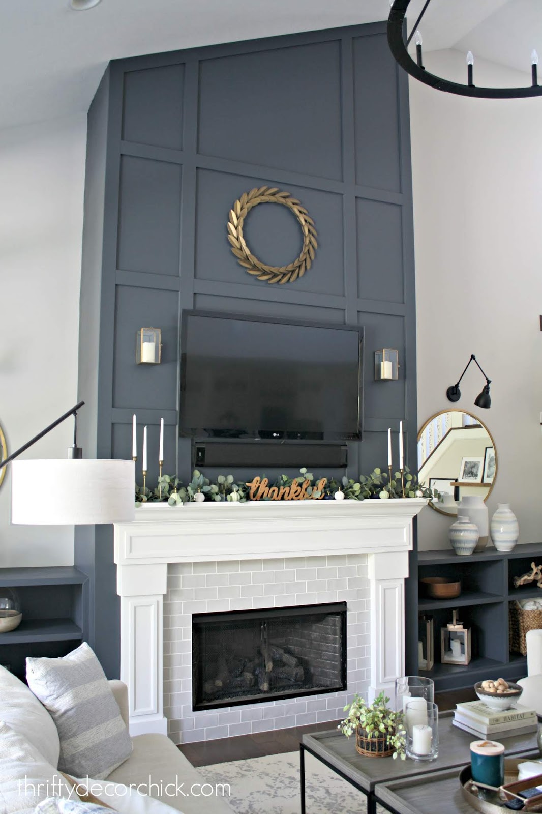 Dark blue fireplace Cyberspace