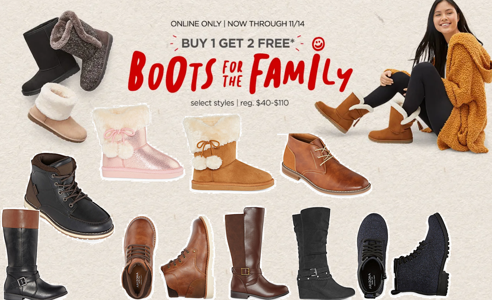 JCPenney Boots Buy 1 Get 2 Free Sale! 3 Pairs of Girls' Boots 40, 3