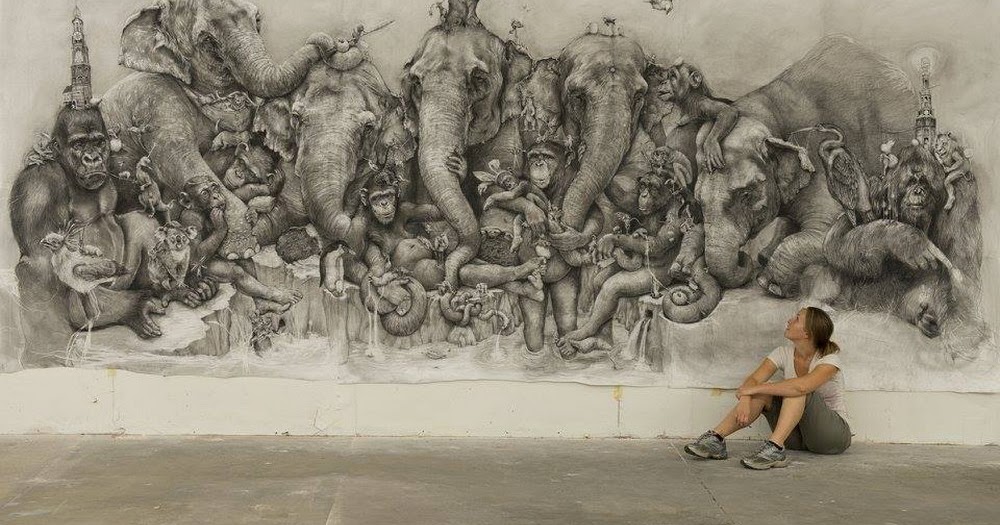 EL ARTE Y ACTIVIDAD CULTURAL: Murales Con Animales, Surrealismo Salvaje de  Adonna Khare, USA.