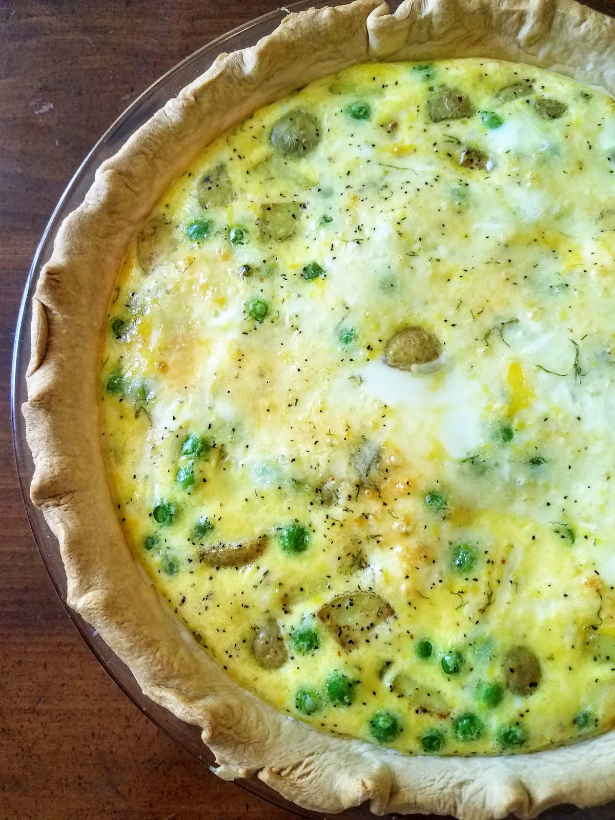 Garlic Scape, Pea, and Fontina Quiche