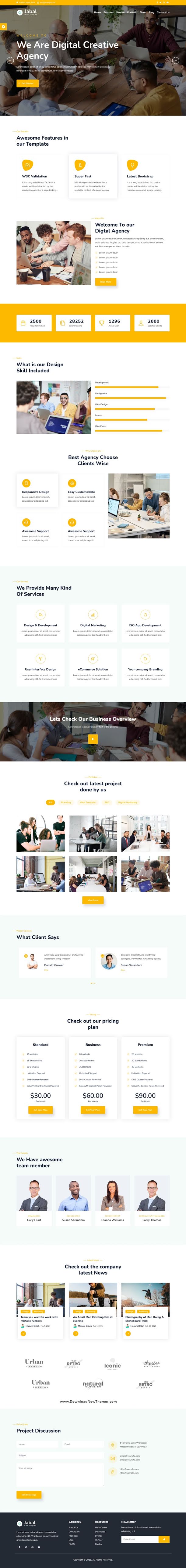 Digital Agency One Page Bootstrap Template