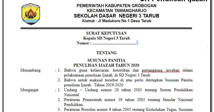 Download Contoh SK Penulisan Ijazah Infoguru22 INFO GURU