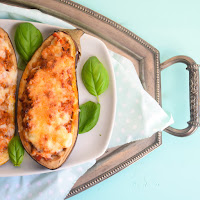 Beringelas recheadas com atum 