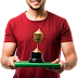 Indian Young Man with Trophy Transparent Image
