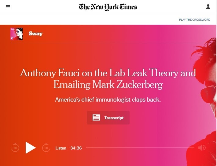 Franklin Matters Dr Fauci and Kara Swisher on the Sway podcast (audio)