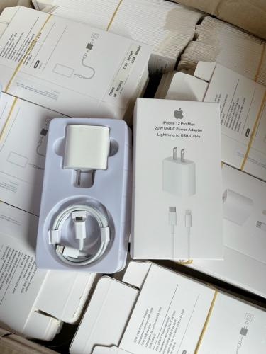 Bộ sạc nhanh 20W IPhone 12 chân dẹp US Zin linh kiện Hộp liền siu xanh