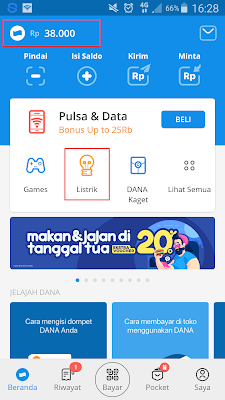 menggunakan voucher Gratis DANA