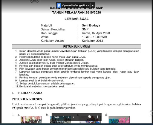 Soal Kunci Jawaban Us Seni Budaya Sbk Smp K 13 Soal Pelajaran