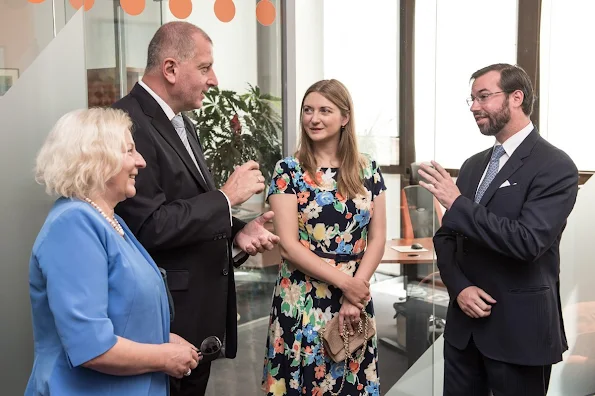 Hereditary Grand Duke Guillaume and Hereditary Grand Duchess Stéphanie visited the town of Lubiąż. Princess Stephanie ALEXANDER MCQUEEN floral dress