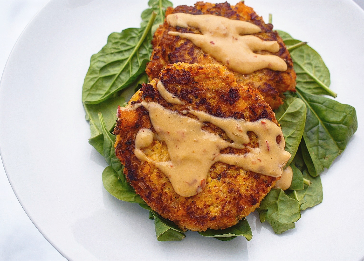 Crispy Salmon and Sweet Potato Patties with Sweet Horseradish Mustard