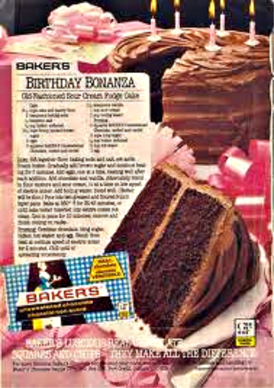 BIRTHDAY BONANZA CAKE Retro Ad & Recipe Happy Birthday to Me! Easy