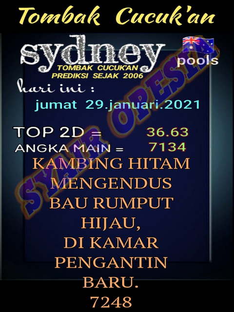 Prediksi Togel Sydney 29 Januari 2021 Kodal Prediksi