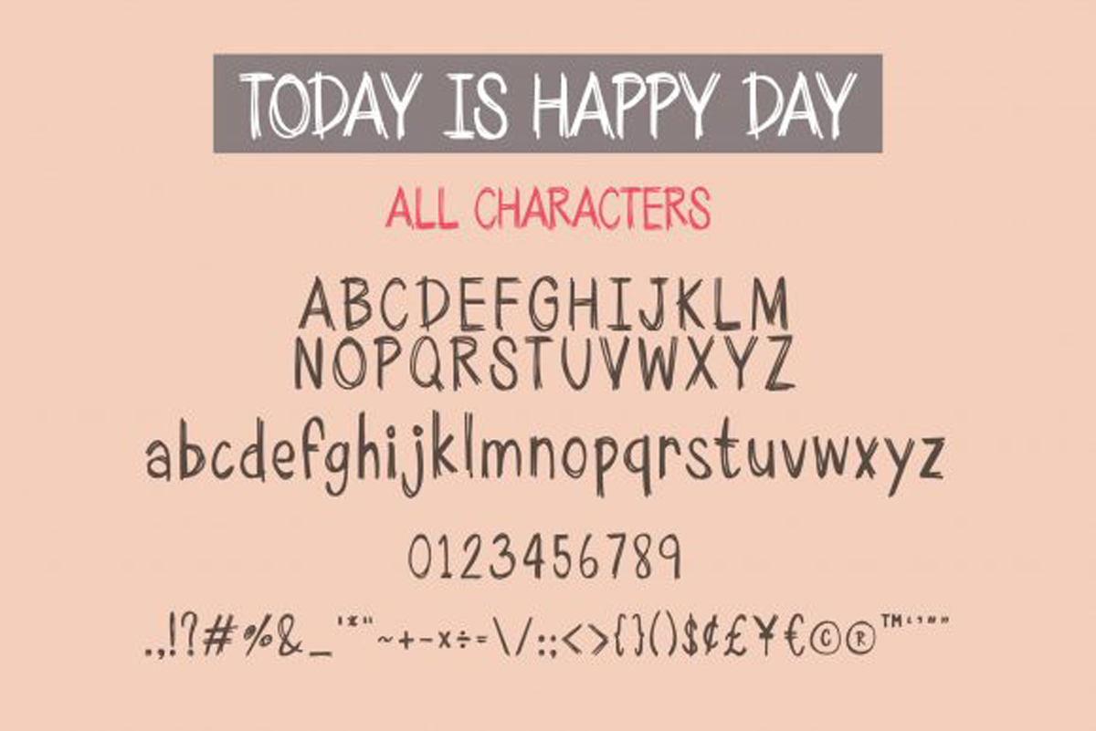 Today is Happy Day Font 2 Today is Happy Day Font..