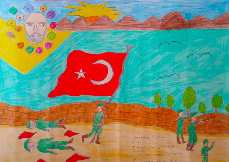 turk bayragi resimi cizme yarismasindaki gorseller 8
