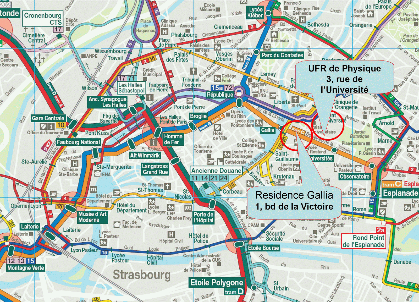 Map of Strasbourg, France