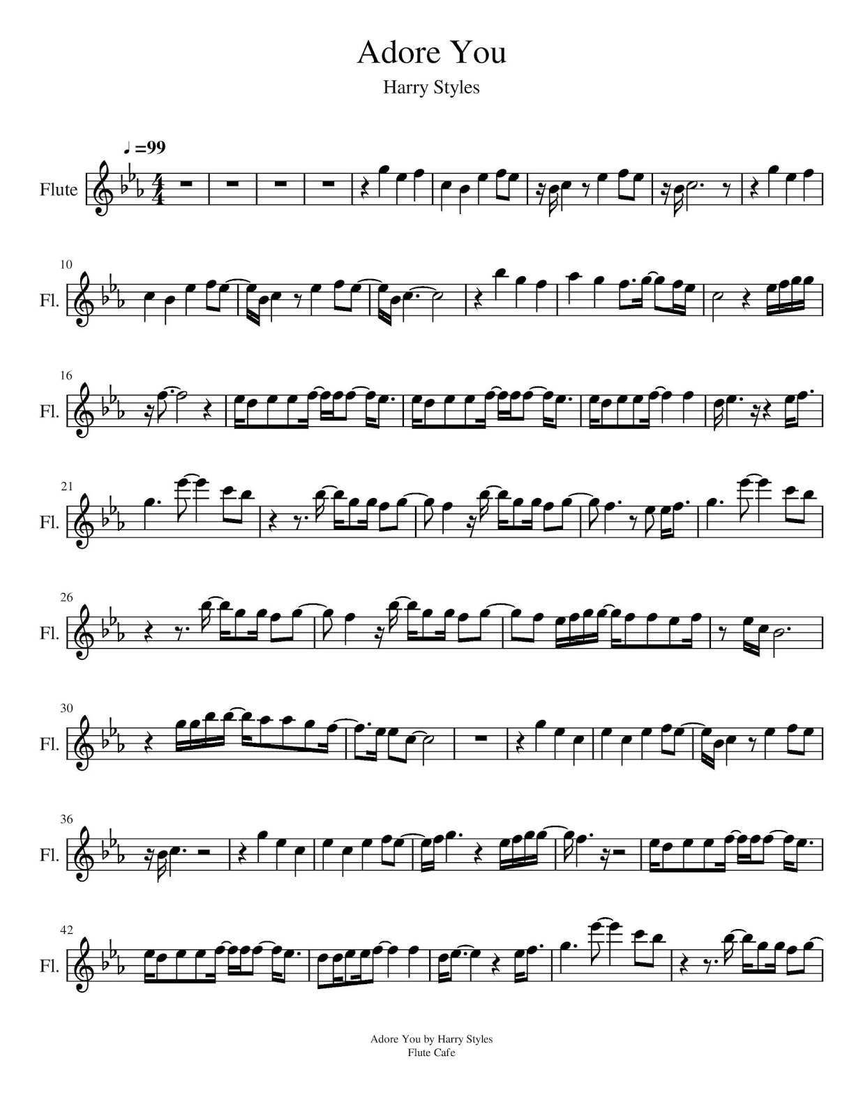 Flute Cafe Adore You by Harry Styles (Flute Sheet Music)