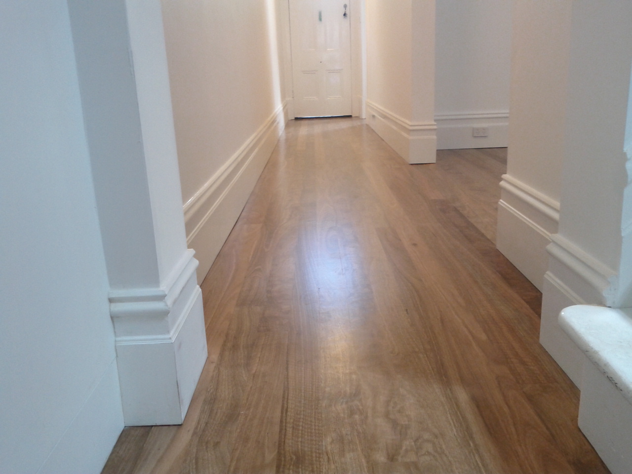 House Reno 2013 25 October. Floorboards polished final coat.