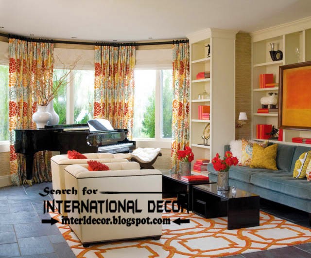 Top trends living room curtain styles, colors and materials