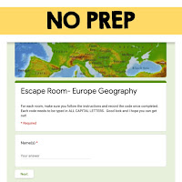 Europe Digital Escape Room European Geography Vocabulary Activity  Mapping Europe Activity Physical Geography of Europe Activity Key Facts About Europe Activity Timeline of European History Activity