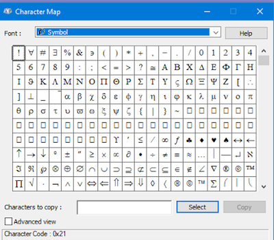 विंडोज एक्सेसरीज | केरैक्टर मैप (Character Map)