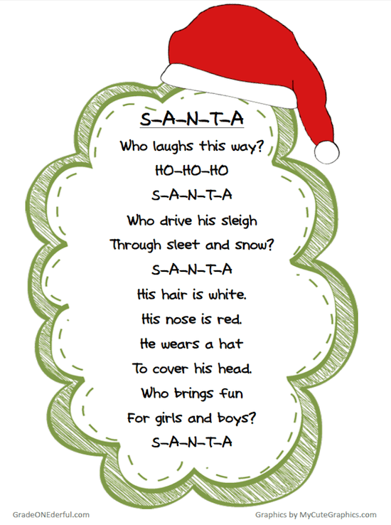 Free Christmas Poem Printable | Grade Onederful