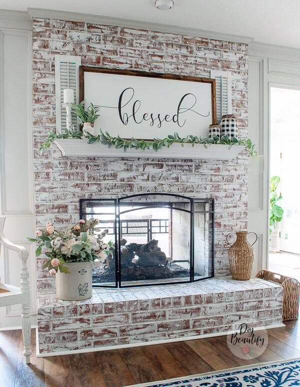 How to Update a Brick Fireplace with Chalk Paint DIY Beautify