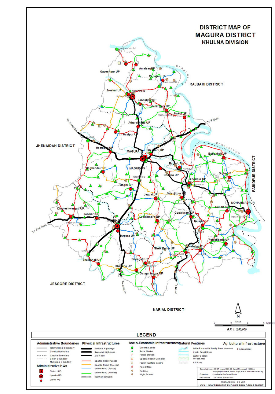 Magura District Map Bangladesh