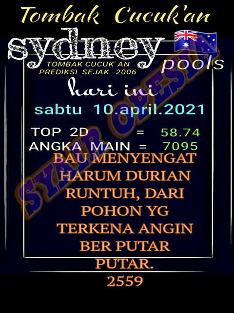 Syair Sydney Sabtu Hari Ini 10 April 2021 Royal Syair