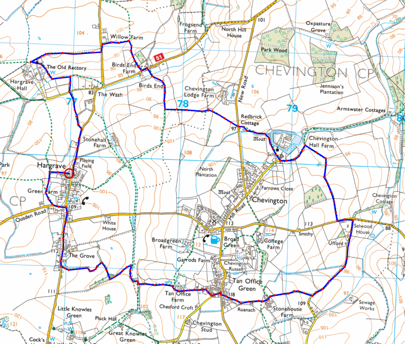 Suffolk Footpath Maps Online Reinterred: Hargrave And Great Saxham Walks