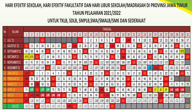 Download Kalender Pendidikan 2021 dan 2022 Jawa Timur pdf