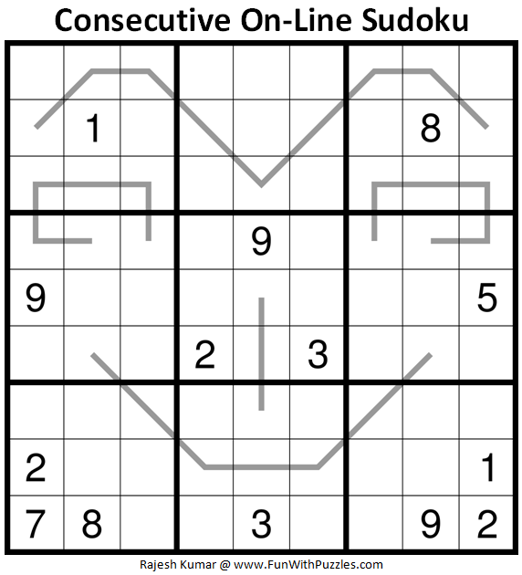 Consecutive On-Line Sudoku Puzzle (Daily Sudoku League #222)