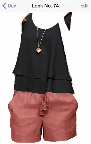 White coral shorts with red embroidery main image 1