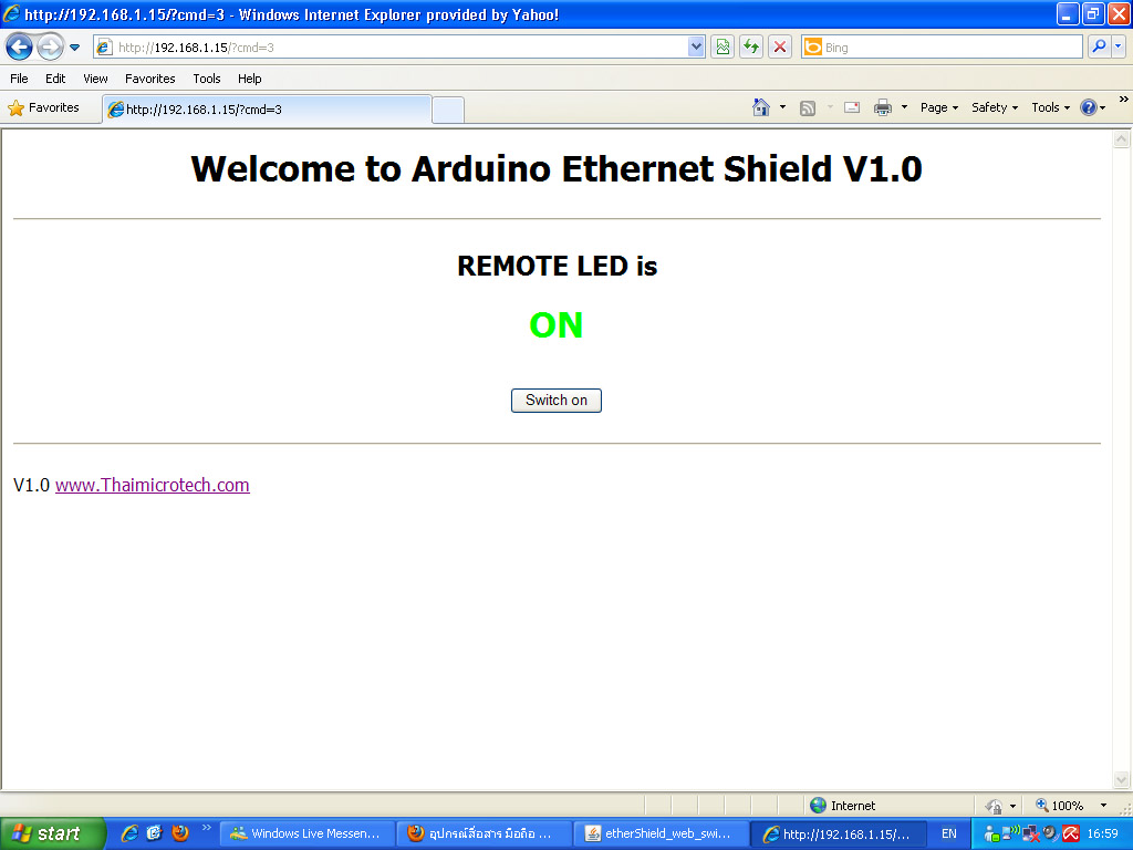 Arduino Microcontroller control TCP/IP LAN Internet. | Mikro Arduino