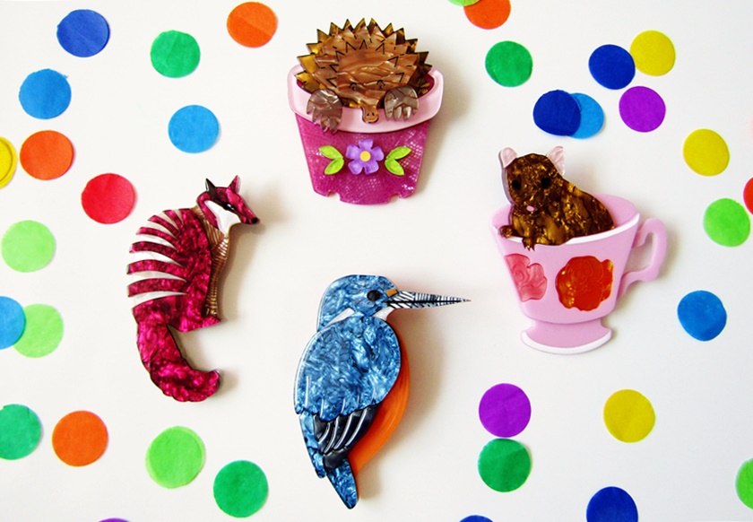 Erstwilder Australiana Brooches Polka Spots and Freckle Dots