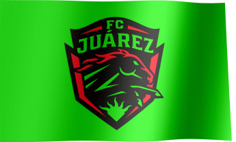 The waving flag of FC Juárez with the logo (Animated GIF) (Bandera FC Juárez)