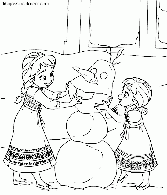 Dibujos Sin Colorear: Dibujos de personajes de Frozen (Princesas Disney