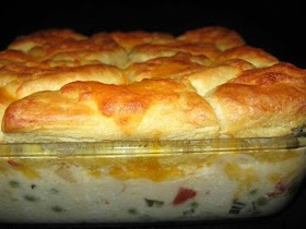 CREAMED CHICKEN AND BISCUITS CASSEROLE