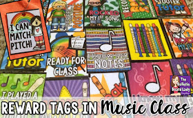Learn to use Reward Tags in Music Class or any special area class.  Reward tags are an incredible student behavior incentive and can be used in older students as well as Kindergarten and other young learners.  You’ll find ideas for using these printable sanity savers even if you only see your students once a week.