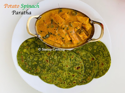spinach potato paratha
