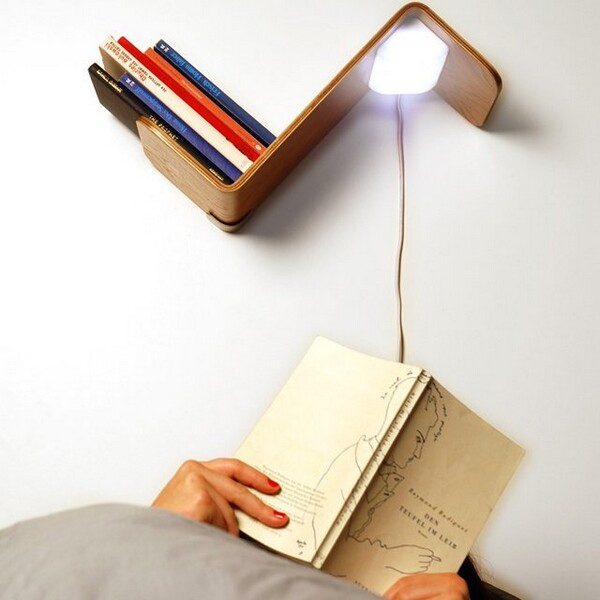 Lili Lite  minimal bookshelf with lamp