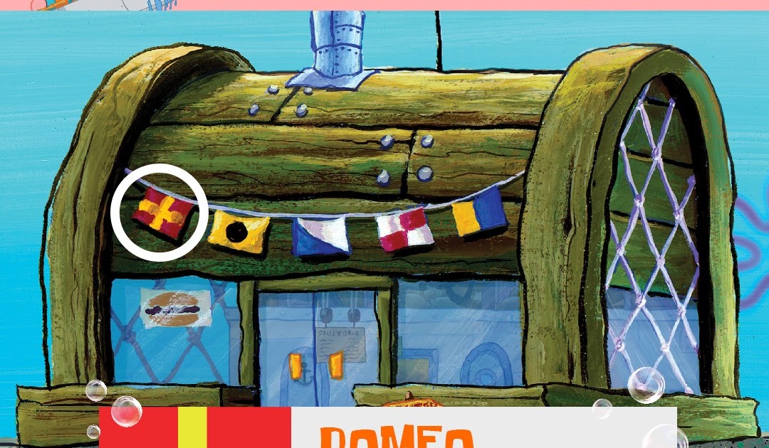 NickALive! What the International Maritime Flags on the Krusty Krab