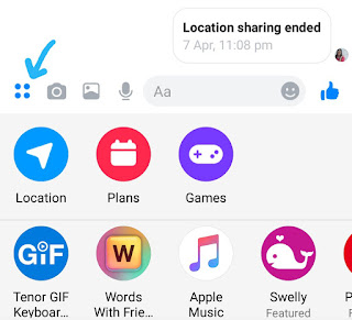 Click Location option in Messenger
