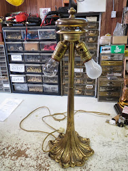 lamp pull chain table brass cluster repair electric early damage socket parts visible inspection brief upon wear