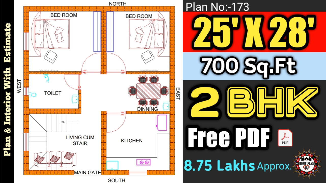 25x25 House Plan Best Free 1bhk
