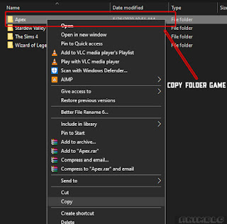 backup file game copy folder game