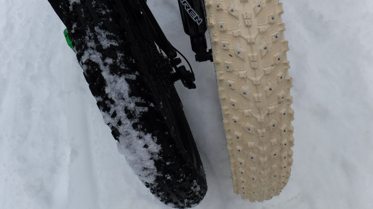 Vee Rubber Snow Avalanche Studded Winter Fat Bicycle Tire White - 26 x 4.8